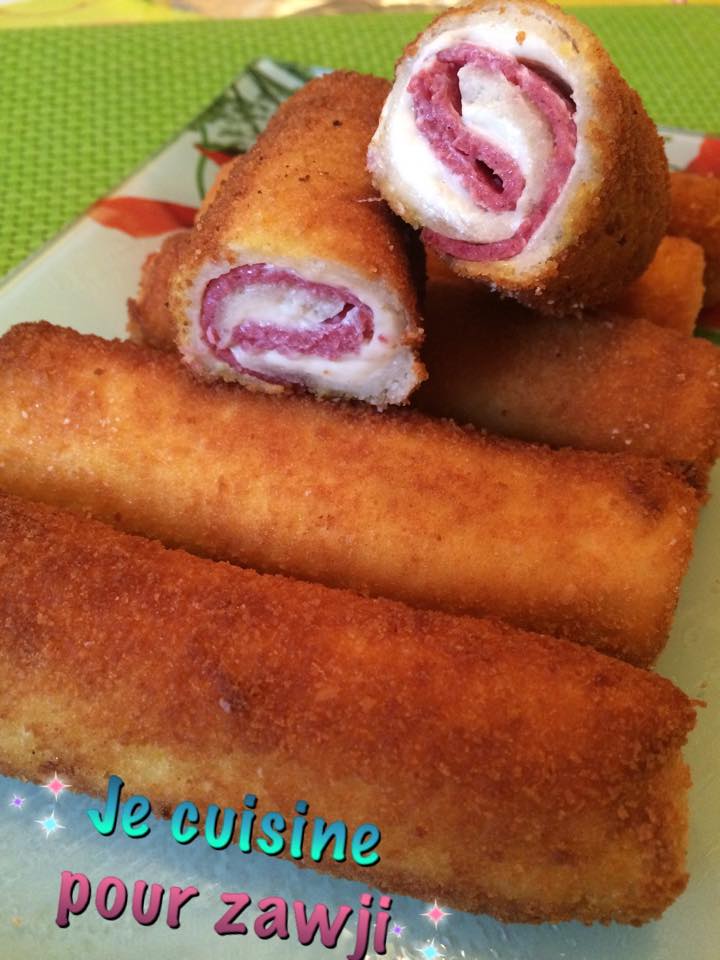 Roulé de pain de mie au salami et fromage :: Je cuisine pour Zawji